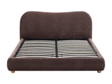 Lit coffre Vanari tissu chenille marron chocolat