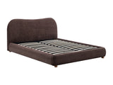 Lit coffre Vanari tissu chenille marron chocolat