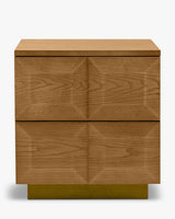 Table de chevet Stamford bois blond et bronze