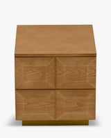 Table de chevet Stamford bois blond et bronze