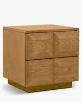 Table de chevet Stamford bois blond et bronze