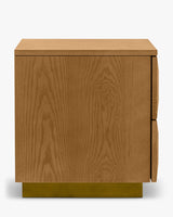 Table de chevet Stamford bois blond et bronze