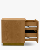 Table de chevet Stamford bois blond et bronze