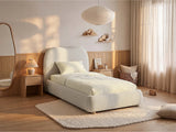 Lit coffre Vanari tissu bouclette beige