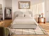 Lit coffre Vanari tissu beige