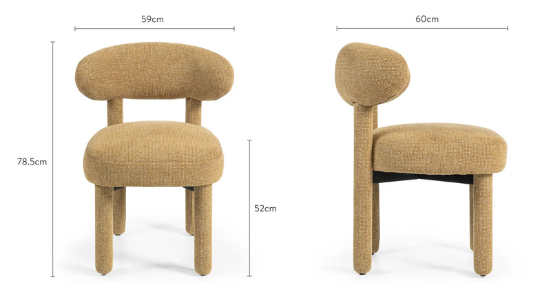 Chaise Lugano — Tweed marron chêne