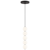Suspension Orbet 5 lumières, finition noir crépuscule avec verre dépoli