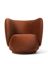 Rico Lounge Chair Swivel - Rich Velvet Rust
