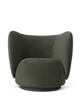 Rico Lounge Chair Swivel - Rich Velvet Pine