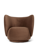 Rico Lounge Chair Swivel - Rich Velvet Soft Brown
