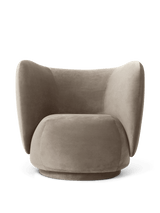 Rico Lounge Chair Swivel - Rich Velvet Beige