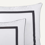 Taie d'oreiller OTHOZA —  Percale bio blanc et noir