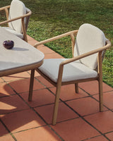 Chaise empilable SIRTE — Aluminium effet bois et corde écrue