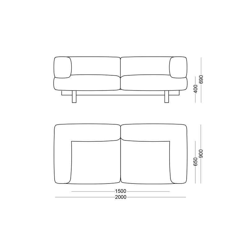 Canapé 2 places Alchemist — Camira Beige