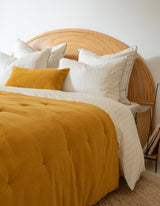 Couvre-lit BOUTIS Velours Jaune miel