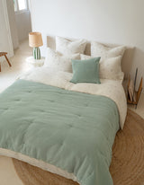 Couvre-lit BOUTIS Velours Vert doux