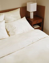 Drap plat Satin de coton Crème - ambiance