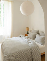Parure de lit Gaze de coton double épaisseur — Rayé bleu