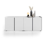 Buffet ROMINA Blanc opaque cannelé