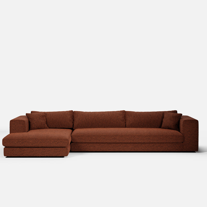 Canapé d'angle Bellechasse — Tissu bouclé Brick