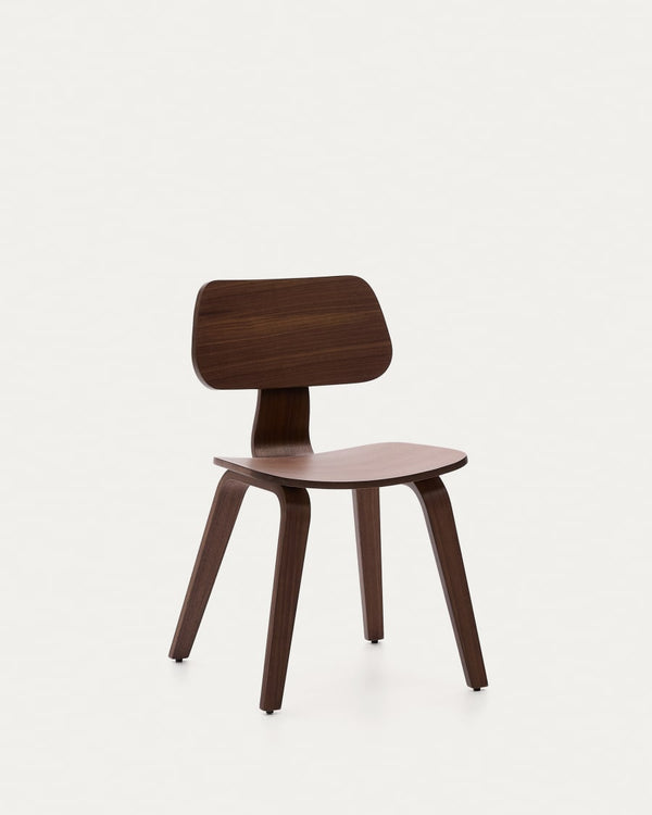 Chaise Gena en placage de noyer et bois d'hévéa — Kave Home