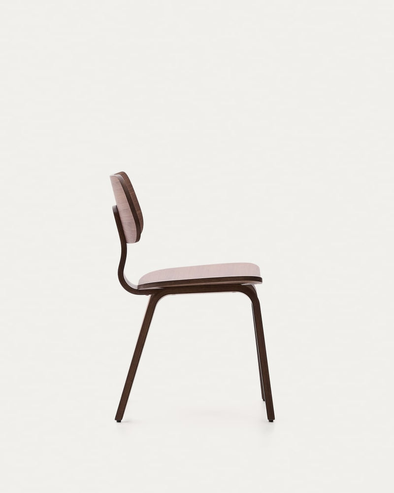 Chaise Gena en placage de noyer et bois d'hévéa — Kave Home