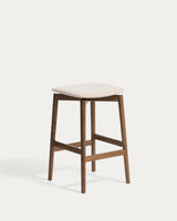 Tabouret Evera ton noyer chenille marron - packshot