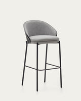 Tabouret Eamy Kave Home, Gris clair, détail