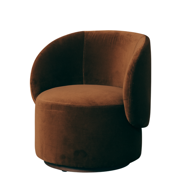 Fauteuil AUGUSTE Noyer — Velours Ocre