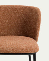 Tabouret CISELIA — Tissu chenille et acier noir
