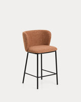 Tabouret CISELIA — Tissu chenille et acier noir