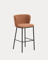 Tabouret CISELIA — Tissu chenille et acier noir