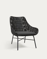 Fauteuil Abeli en corde noir - packshot