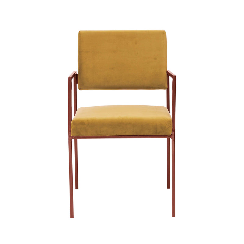 Fauteuil de diner Cube - Velvet Line — Copper & Lemon with piping