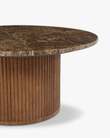 Table basse Oviedo - marbre et chêne noyer