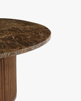 Table basse Oviedo - marbre et chêne noyer