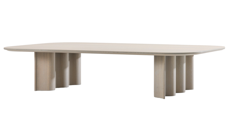 Table basse Curtain Couch (rectangulaire) — Chêne teinté gris chaud clair