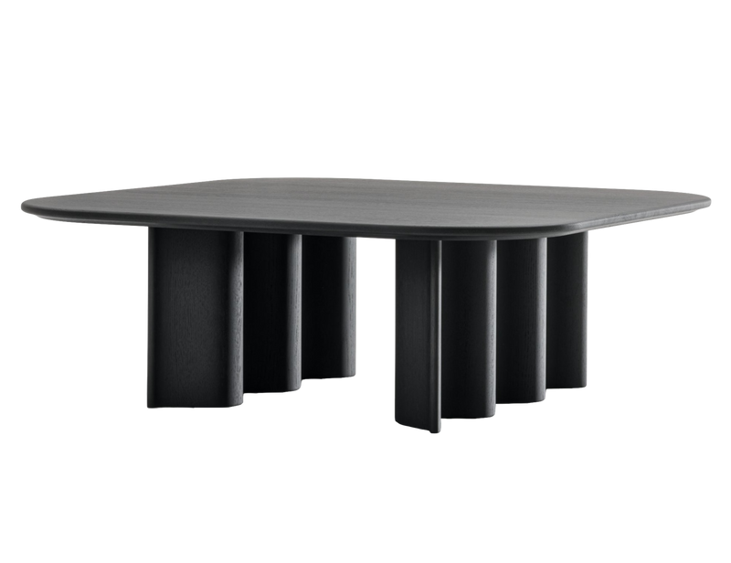 Table basse Curtain Couch (carré) — Chêne teinté noir graphite