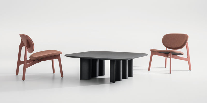 Table basse Curtain Couch (carré) — Chêne teinté noir graphite