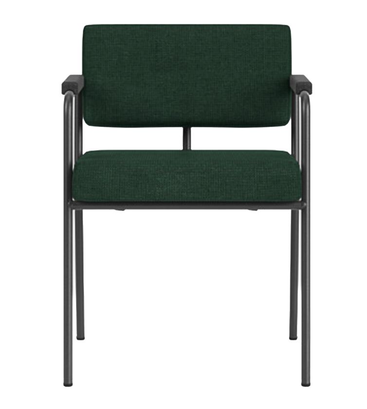 Chaise de diner Monday avec accoudoirs métal noir — Cube green 58
