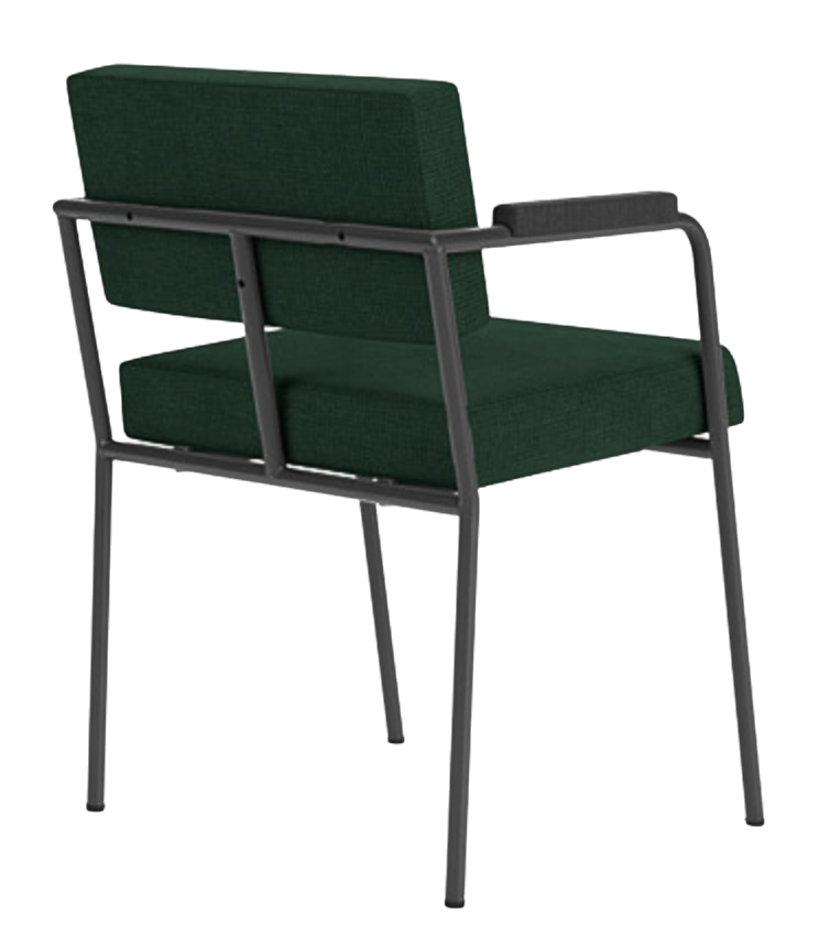 Chaise de diner Monday avec accoudoirs métal noir — Cube green 58