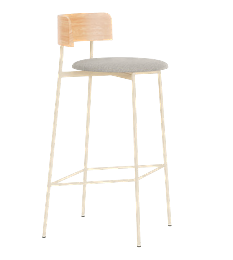 Chaise de bar Friday métal sable — Sydney beige 22