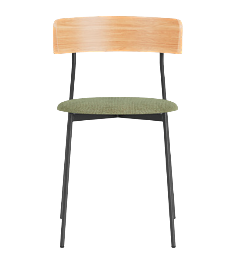 Chaise de diner Friday sans accoudoirs métal noir — Cube light green 55