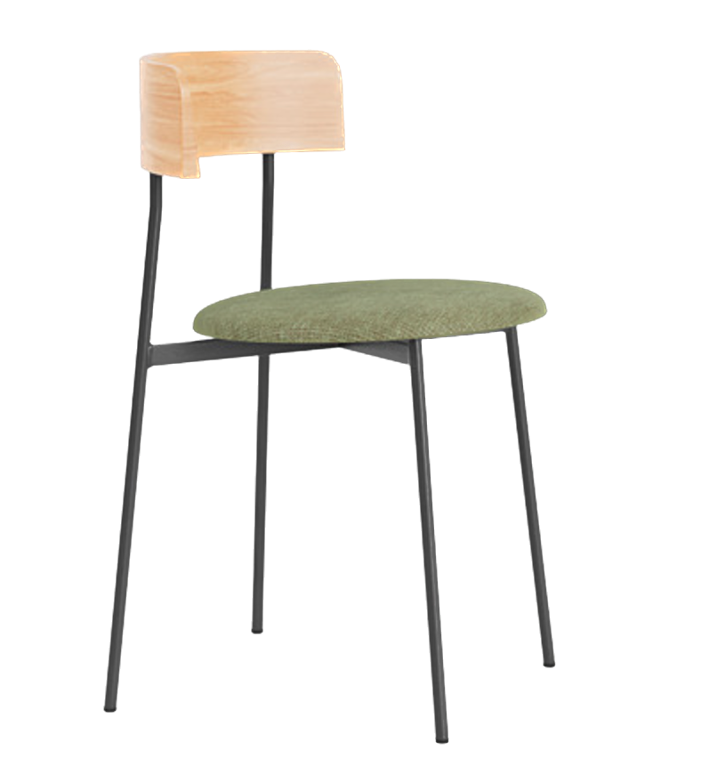 Chaise de diner Friday sans accoudoirs métal noir — Cube light green 55
