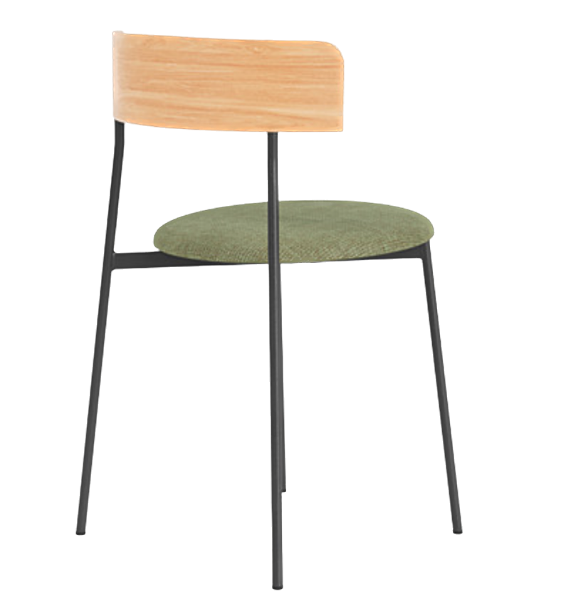 Chaise de diner Friday sans accoudoirs métal noir — Cube light green 55