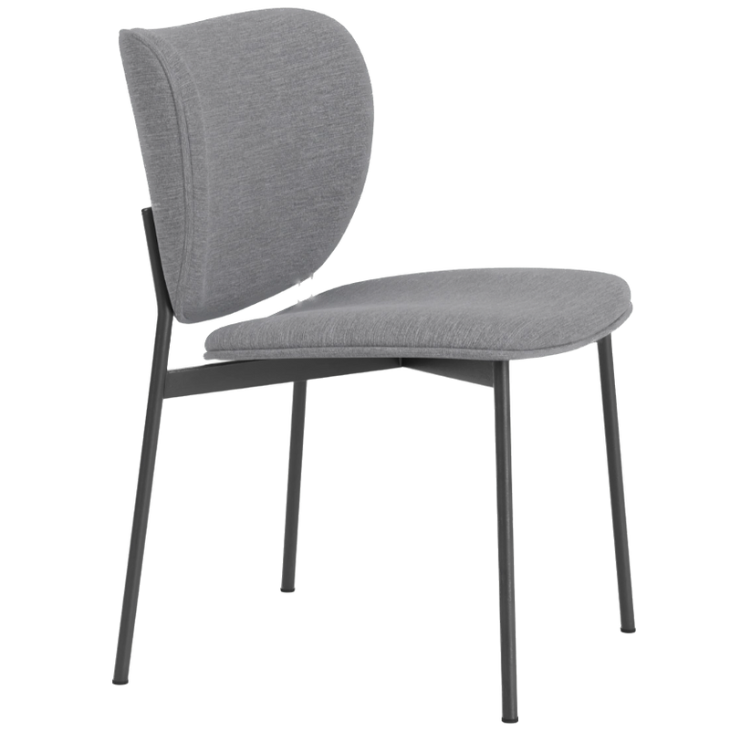 Chaise de diner Eve métal noir — Sydney light grey 91