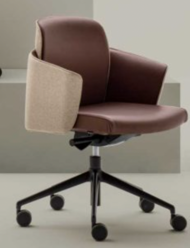 Chaise de bureau My Belle Bi-Material - avec roulettes — F03 & C03