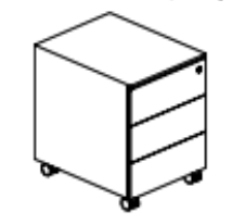 Caisson sur roulettes — 3 tiroirs avec serrure