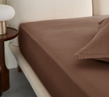 Drap-housse SABAL — Percale de coton lavé, bonnet 30 cm