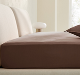 Drap-housse SABAL — Percale de coton lavé, bonnet 30 cm